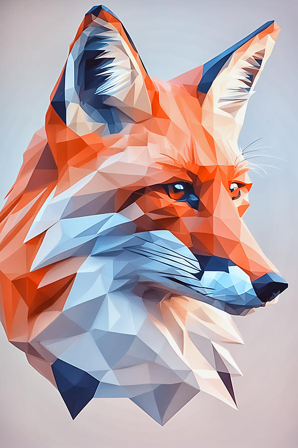 Low Poly Fox Digital Art