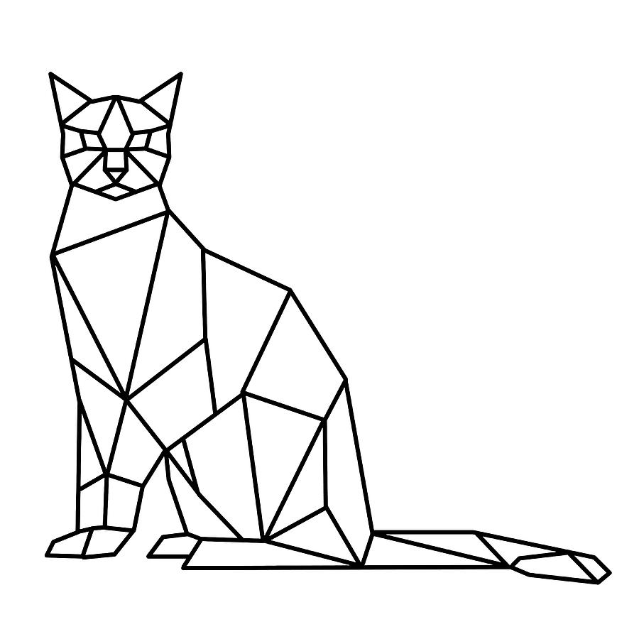 Low poly geometric cat Poster nostalgia Painting by Roberts Davis ...