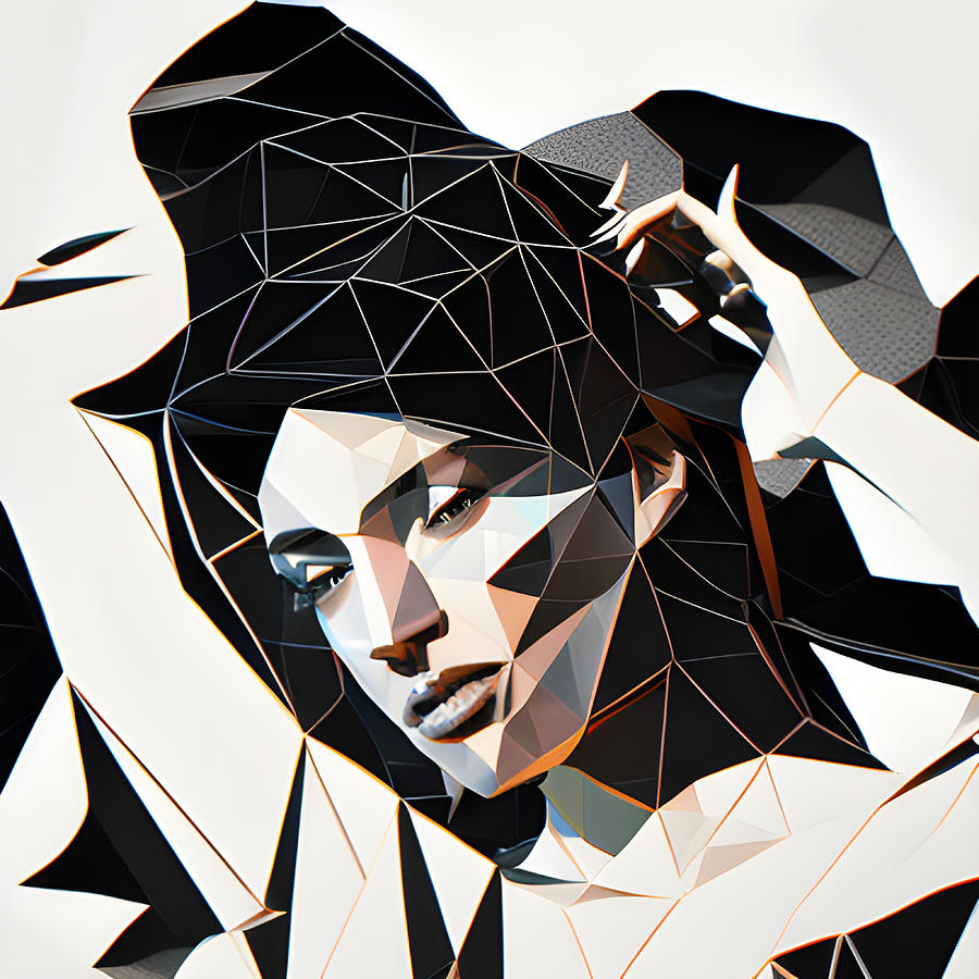 Low Poly Woman Face #11 Digital Art by Marco Lermer - Fine Art America