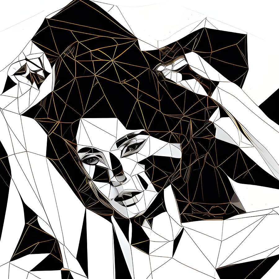 Low Poly Woman Face #13 Digital Art by Marco Lermer - Fine Art America