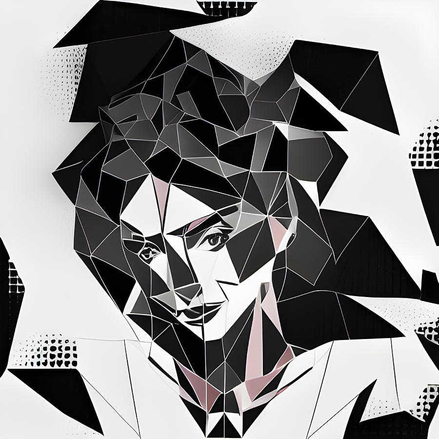 Low Poly Woman Face #2 Digital Art by Marco Lermer - Fine Art America