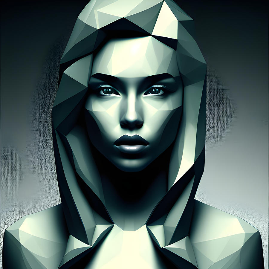 Low Poly Woman Face #8 Digital Art by Marco Lermer - Fine Art America