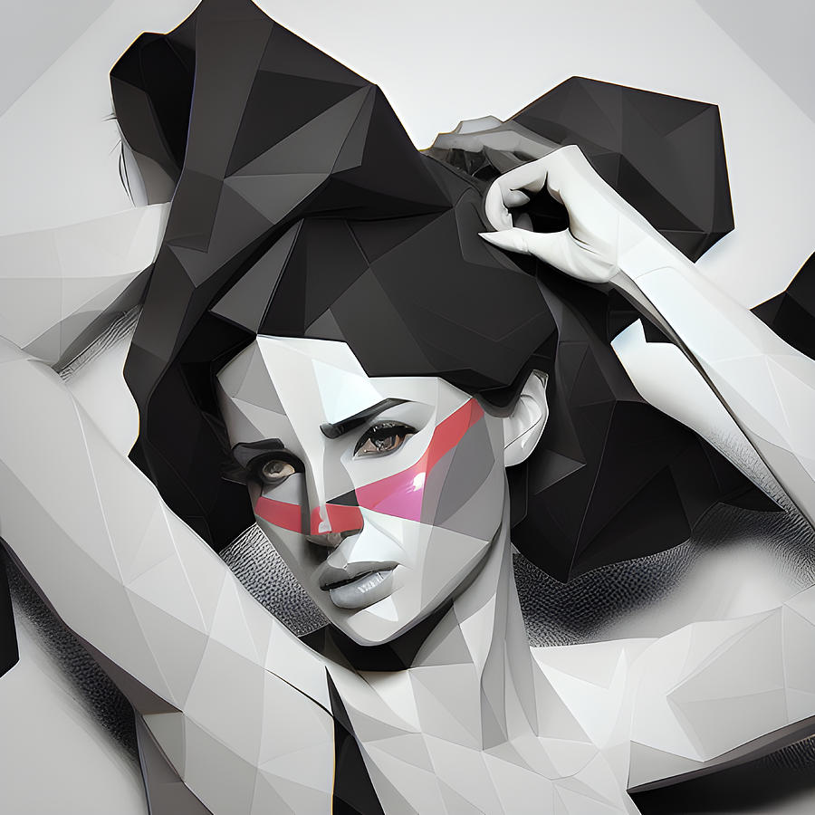 Low Poly Woman Face #9 Digital Art by Marco Lermer - Fine Art America