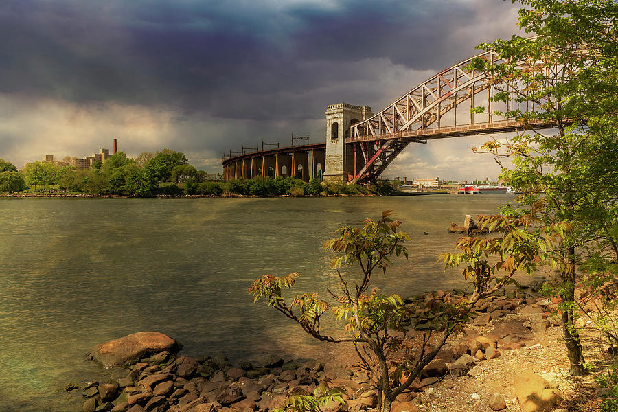 Low Tide and Hell Gate Bridge Photograph by Cate Franklyn
