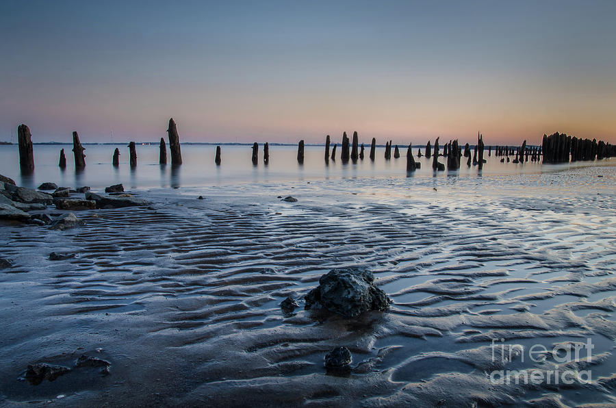 Low Tide and Sunset At Battery Coastal Landscape Photograph Photograph by PIPA Fine Art - Simply Solid