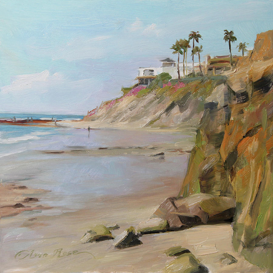 Low Tide at Carlsbad Beach Painting by Anna Rose Bain