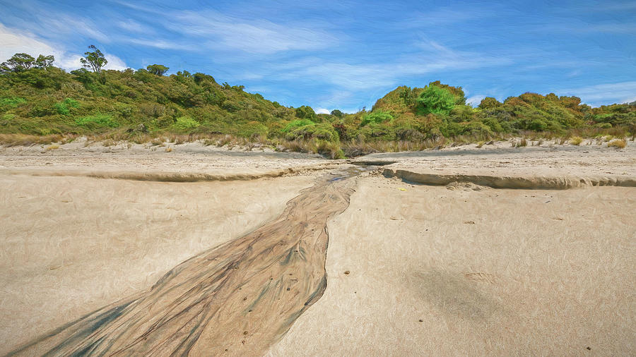 Low Tide At Maori Beach Stewart Island New Zealand Painterly Photograph