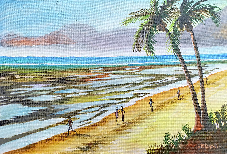 Low Tide at Royal Reserve  Painting by Anthony Mwangi