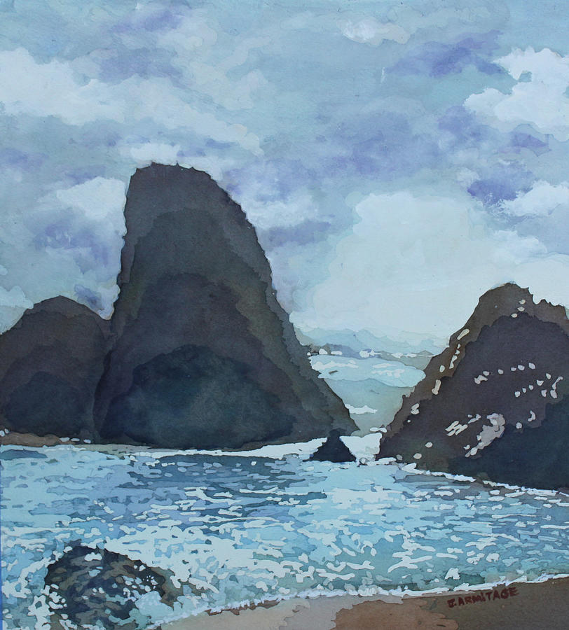 Beach Painting - Low Tide at Seal Rock by Jenny Armitage