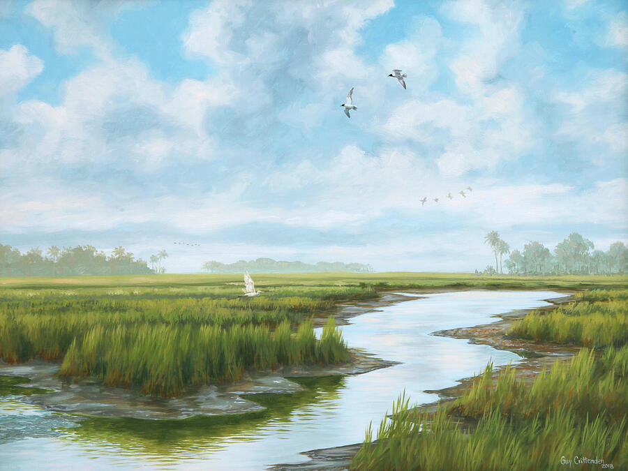 Low Tide Painting by Guy Crittenden