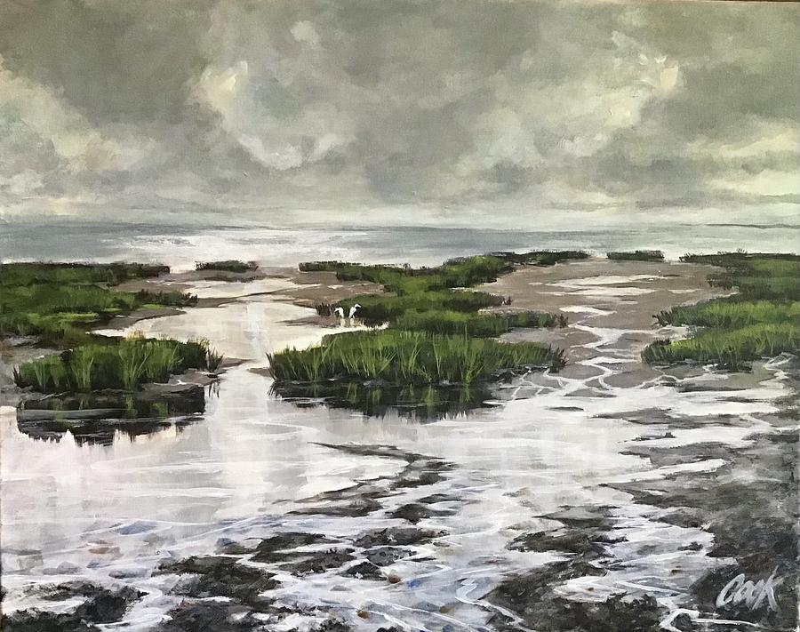 Low Tide Painting by Michael Cook