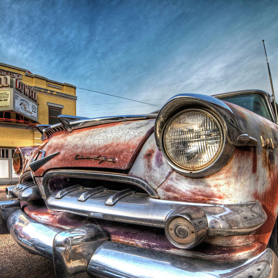 Lowell Arizona Old Rusted Car Lowell Movie Theater Square Photograph by Toby McGuire