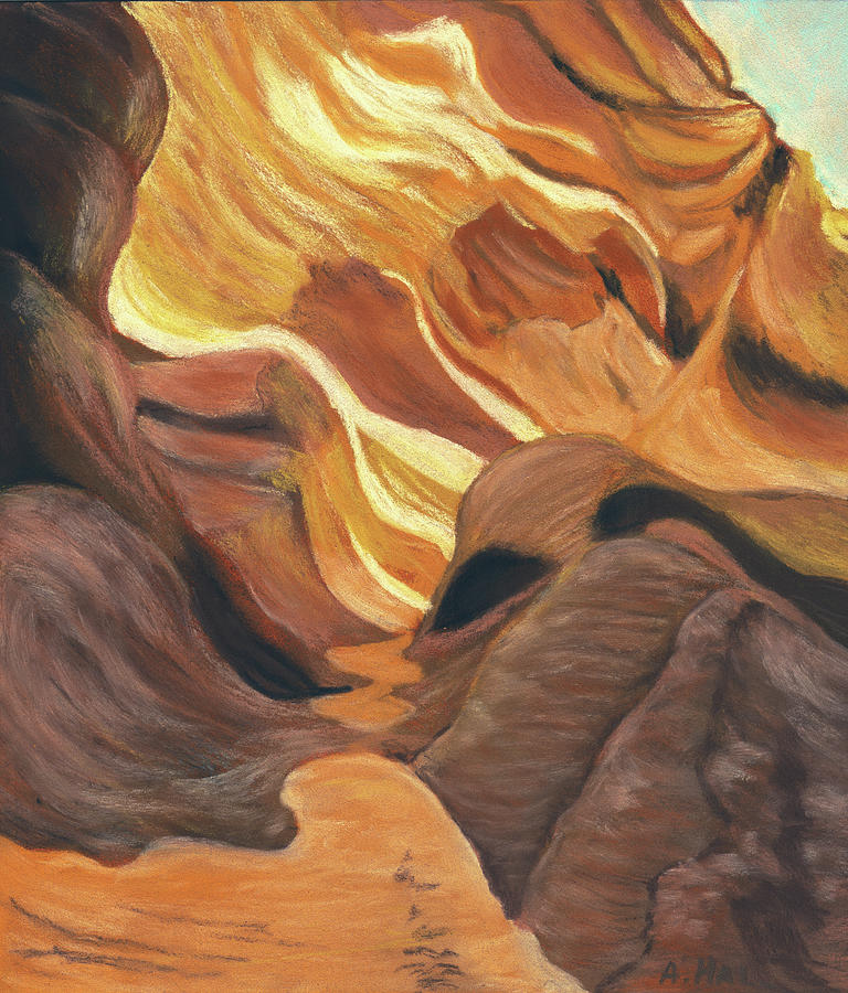 Lower Antelope Canyon - Sandstone Castle Painting by Anastasiya Malakhova
