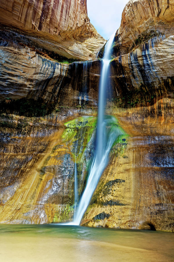 Lower Calf Creek Waterfall, side view, vertical Photograph by Doolittle Photography and Art