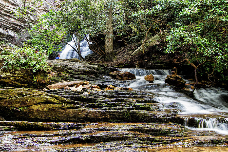 Lower Cascades Waterfall in Hanging Rock North Carolina State Park Photograph by Bob Decker