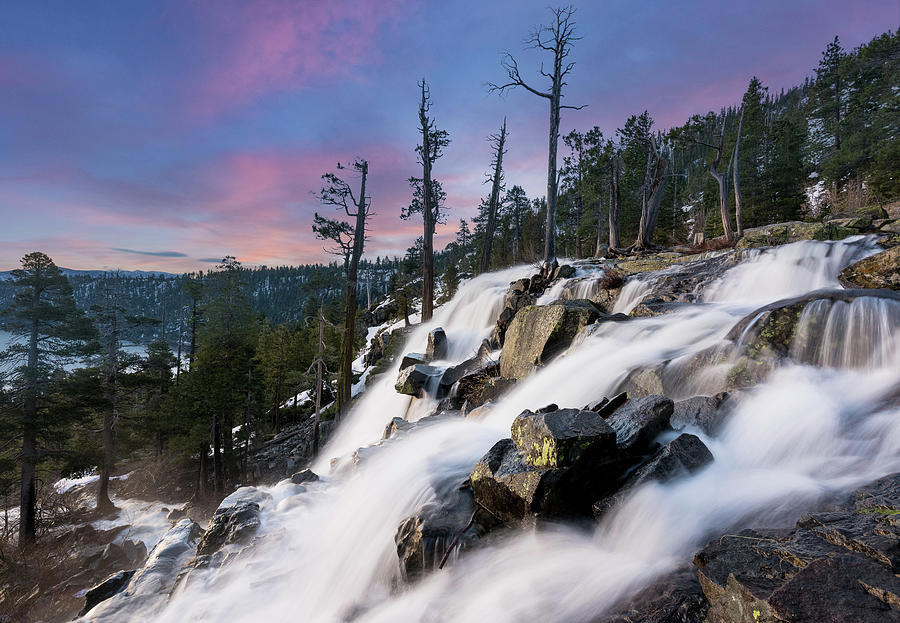 Lower Eagle waterfall above Emerald Bay on Lake Tahoe Photograph by Steven Heap