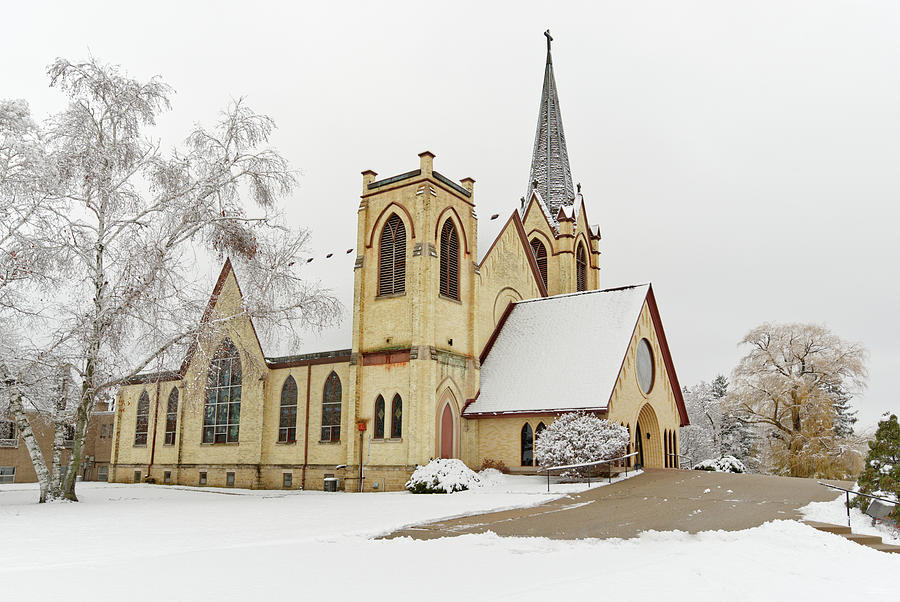 Lower EAST Koshkonong Norwegian Lutheran Church in winter Photograph by Peter Herman