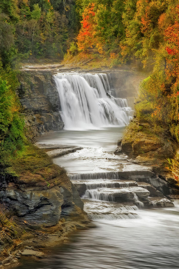 Lower Falls Letchworth State Park Photograph by Susan Candelario