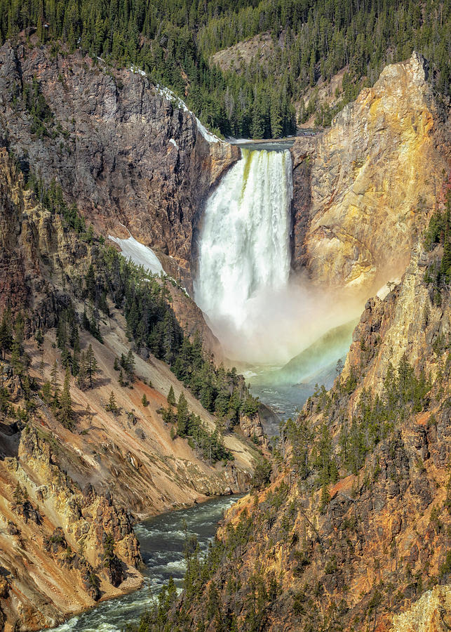 Lower Falls Rainbow - Yellowstone Photograph by Stephen Stookey