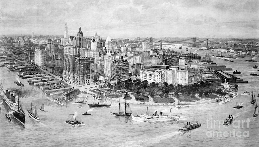 Lower Manhattan, c1915 Drawing by Granger