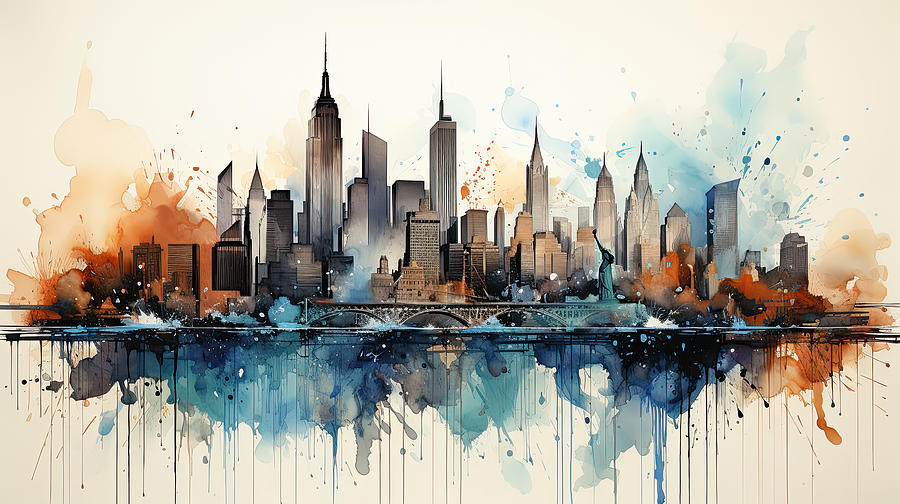 Lower Manhattan NY Digital Art by Evie Carrier