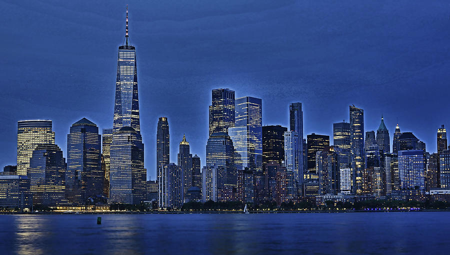Lower Manhattan Skyline Blue Hour 3 Photograph