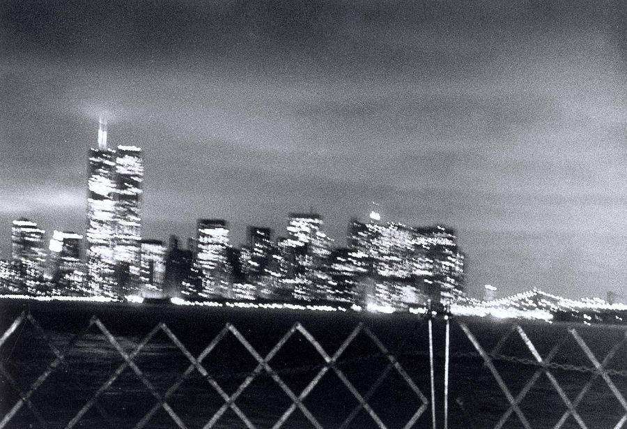 Lower Manhattan skyline with the World Trade Center Towers Photograph by Charles Martin