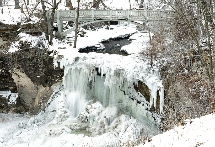 Lower Minneopa Falls Frozen Photograph by Natural Focal Point Photography