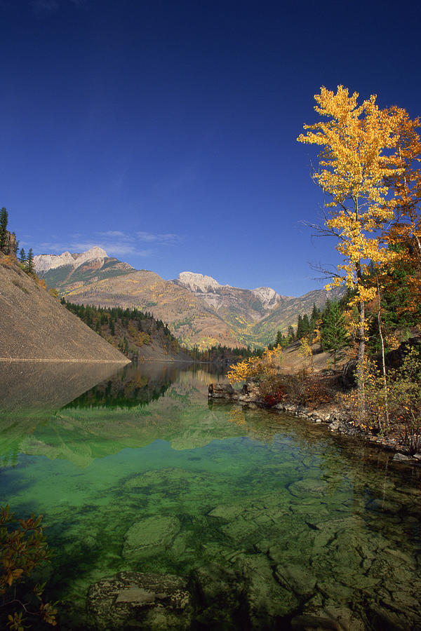 Lower silver springs lake in autumn near Elko , East Kootenays , British Columbia , Canada Photograph by Comstock