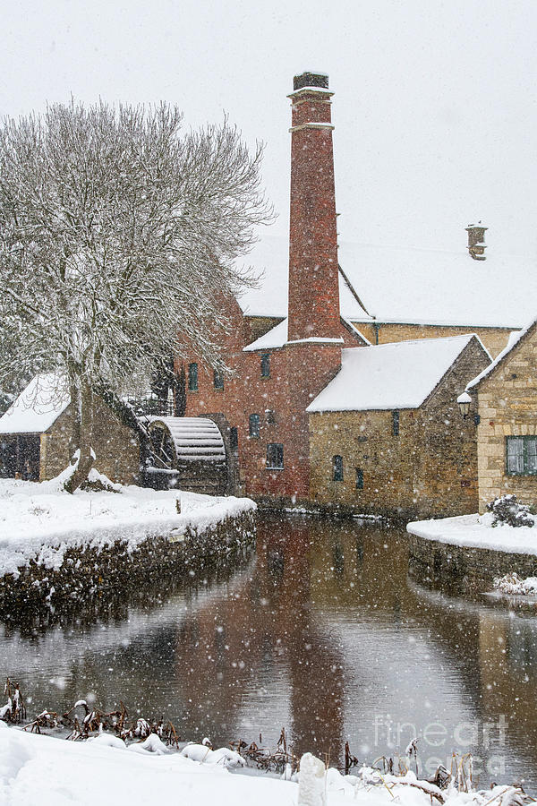 Lower Slaughter Mill in the December Snow Photograph by Tim Gainey