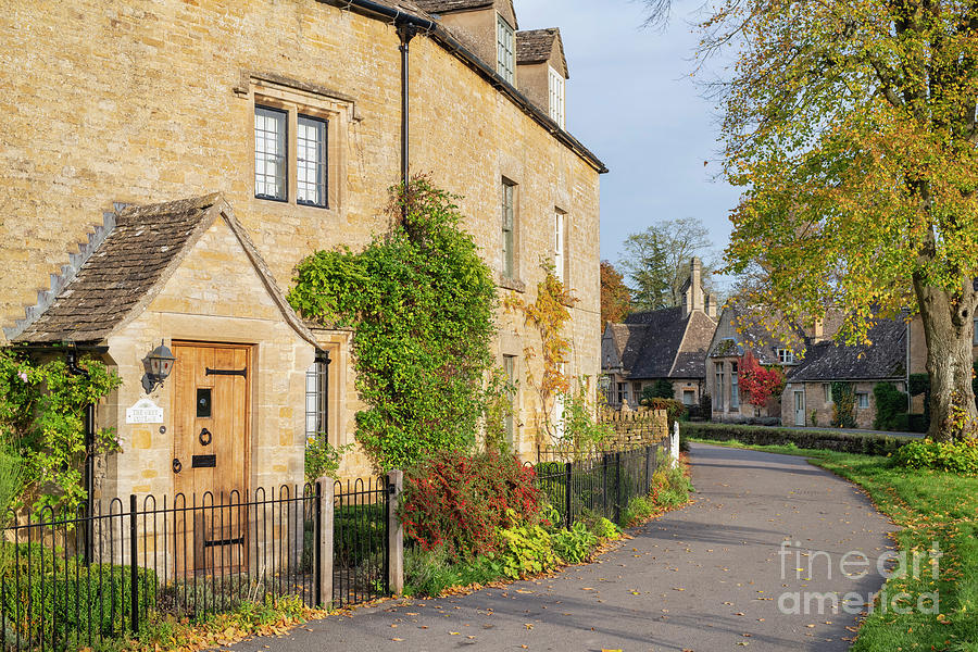 Lower Slaughter Village in Autumn Sunlight Photograph by Tim Gainey