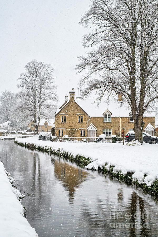Lower Slaughter Village in the December Snow Photograph by Tim Gainey
