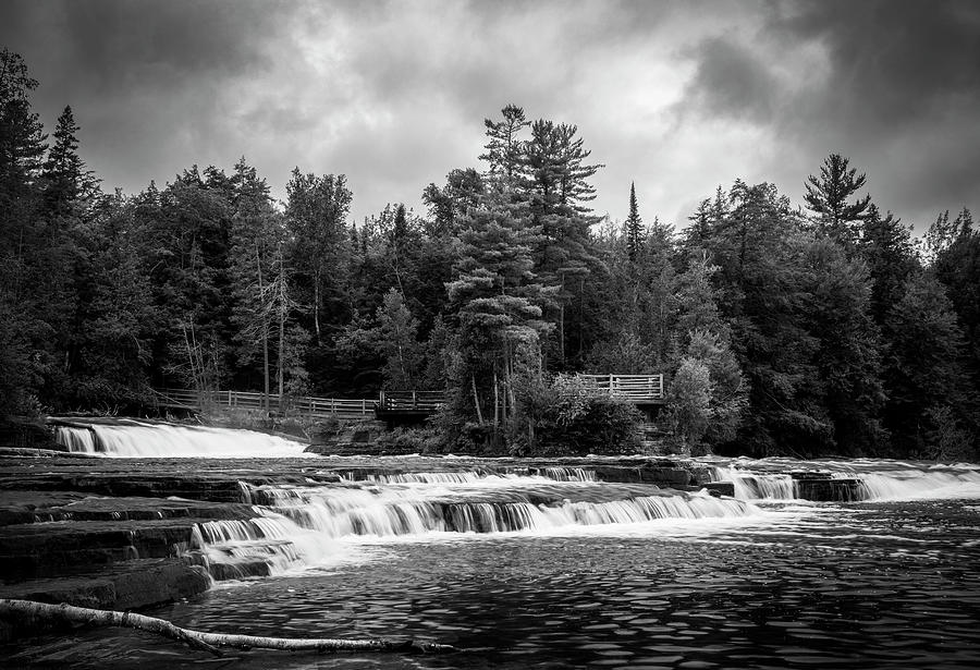 Lower Tahquamenon Black And White Photograph by Dan Sproul