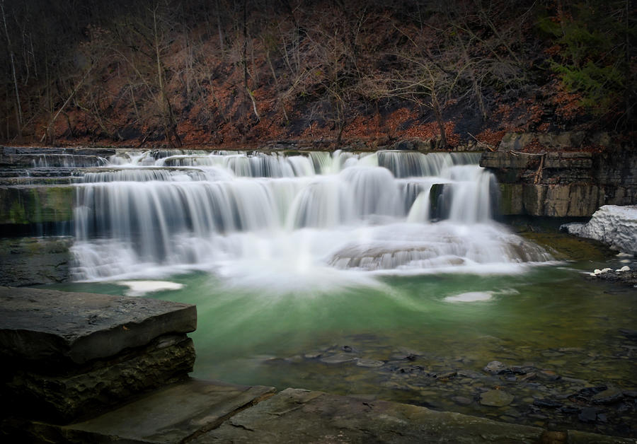Lower Taughannock Falls Photograph by Angie Mossburg