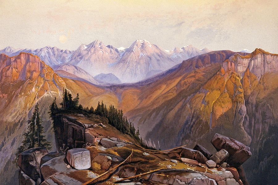 Lower Yellowstone Mountain Range Painting by Munir Alawi