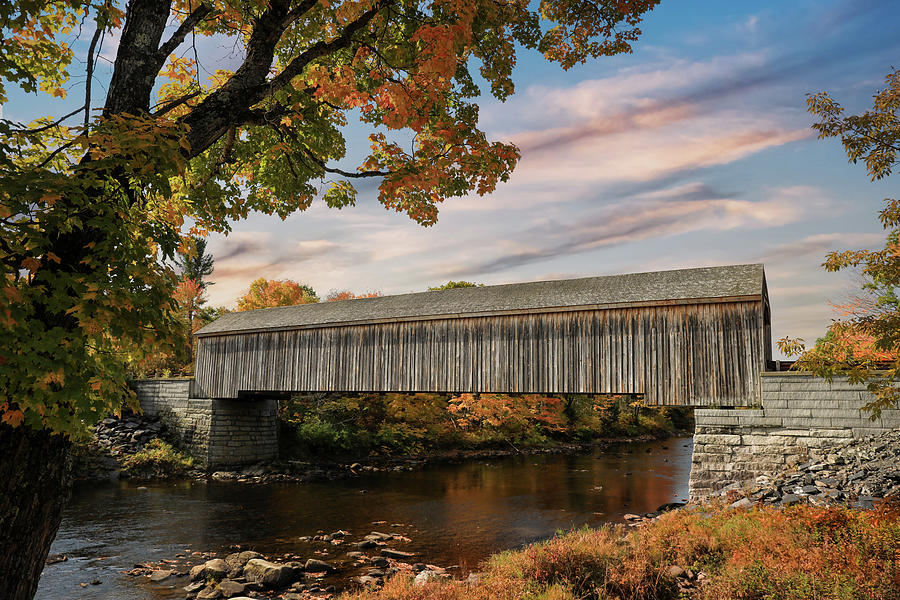 Fall Photograph - Lowes Covered Bridge In Autumn by Dan Sproul