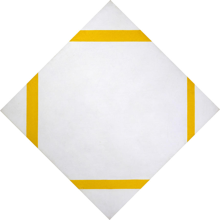 Lozenge Composition with Four Yellow Lines, 1933 Painting by Piet Mondrian