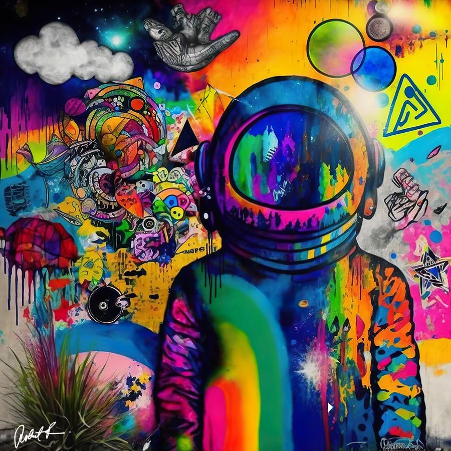 Wall Decal Banksy Astronaut, Street Art Wall-decor, Spaceman