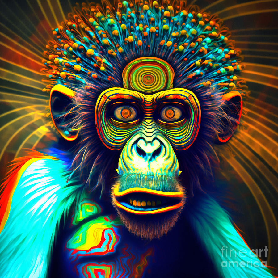 Lsd Monkey Digital Art by Miha Jeruc - Fine Art America