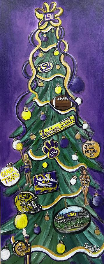 LSU Christmas tree Painting by Mandy Mae - Fine Art America