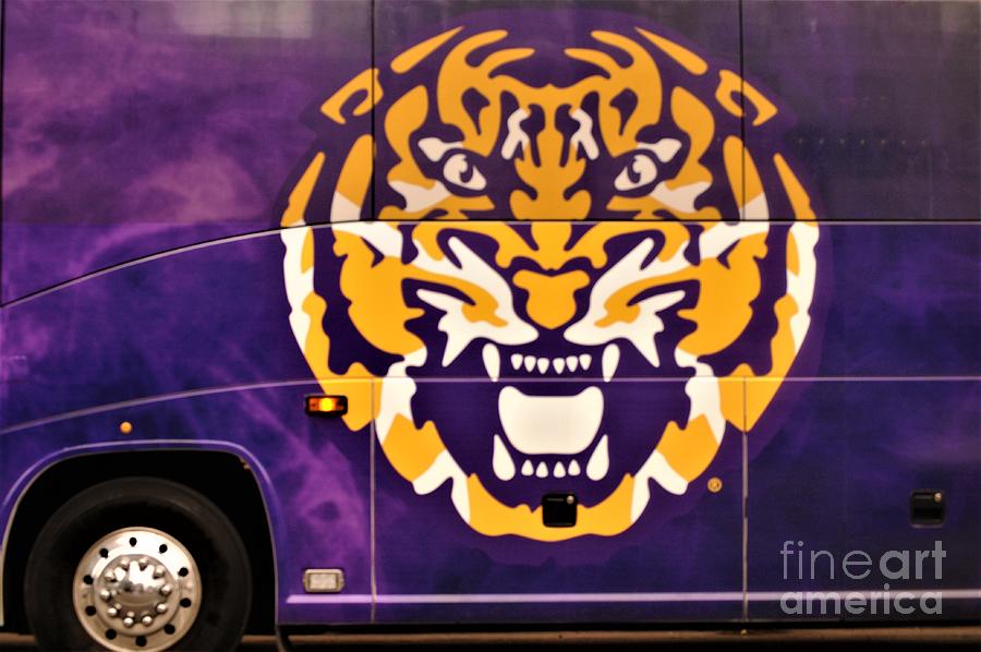 LSU Fighting Tigers Official Team Bus In New Orleans Louisiana Photograph by Michael Hoard