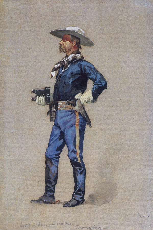 Frederic Remington Drawing - Lt Carter Johnson by Frederic Remington