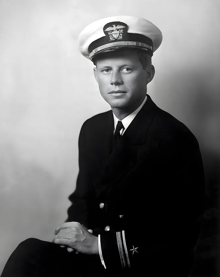 John F Kennedy Photograph - Lt. John F. Kennedy Naval Portrait - WW2 1942 by War Is Hell Store