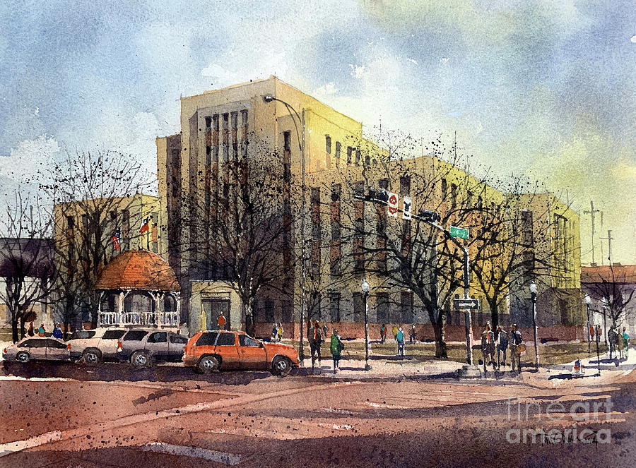 Lubbock County Courthouse Painting by Tim Oliver