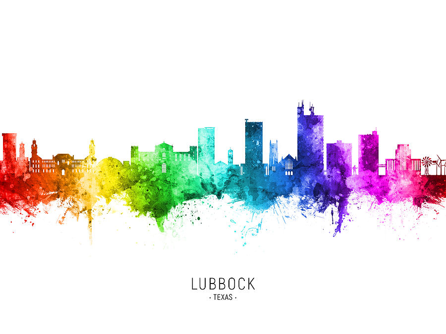 Lubbock Texas Skyline #83 Digital Art by Michael Tompsett