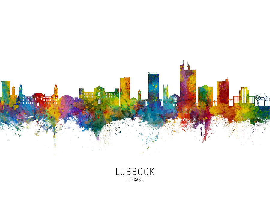 Lubbock Texas Skyline Digital Art by Michael Tompsett