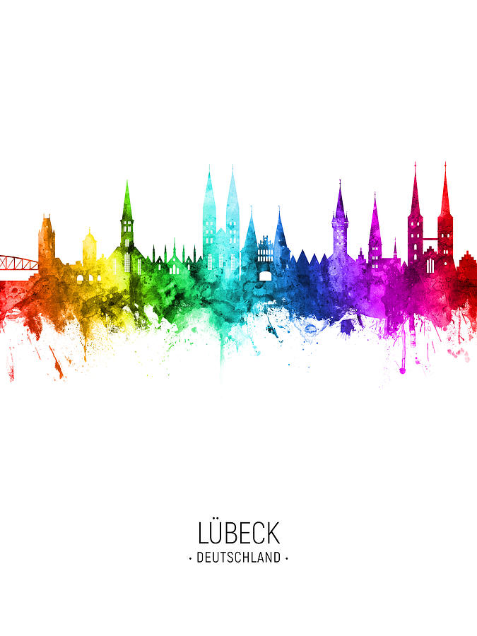 Lubeck Germany Skyline #39 Digital Art by Michael Tompsett