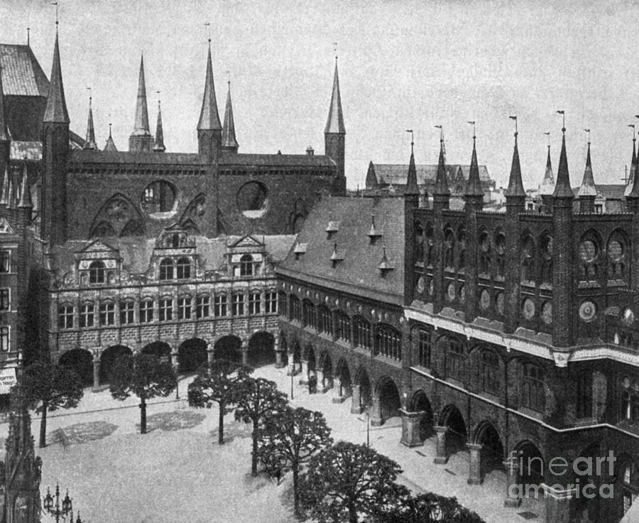 LUBECK TOWN HALL, c1900 Photograph by Granger