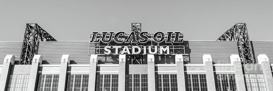 Lucas Oil Stadium Indianapolis Indiana Black and White Panorama  Photograph by Paul Velgos