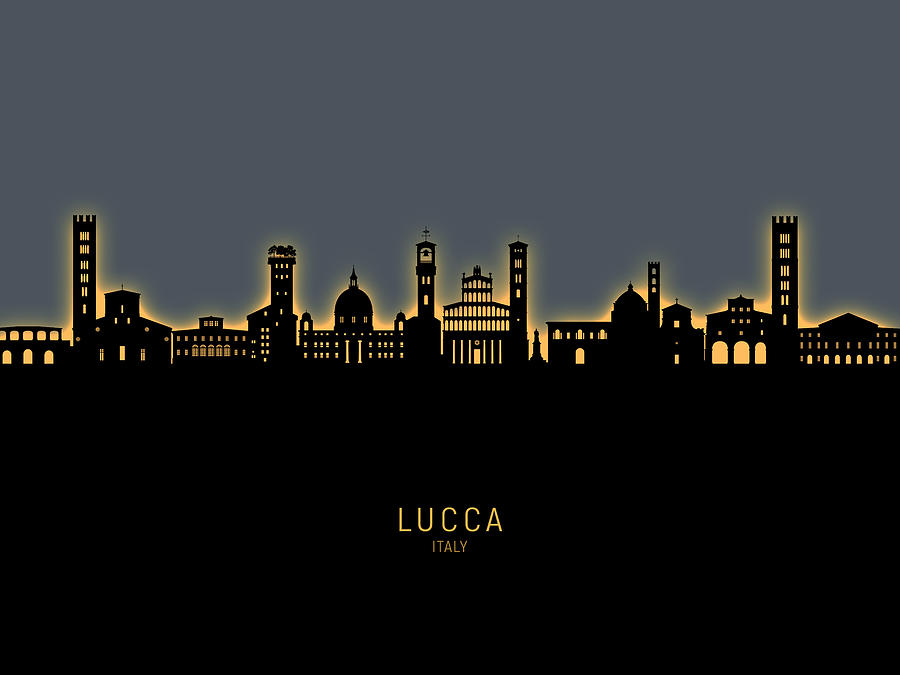 Lucca Italy Skyline #20 Digital Art by Michael Tompsett